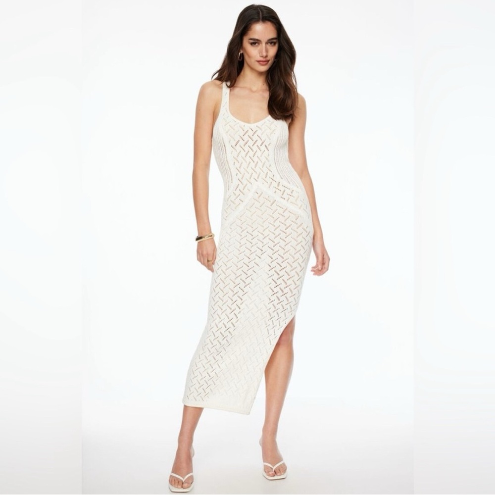 Dynamite Open Knit V Neck Maxi Dress